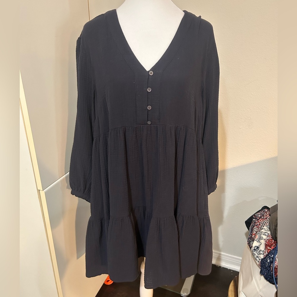 Madewell black babydoll dress